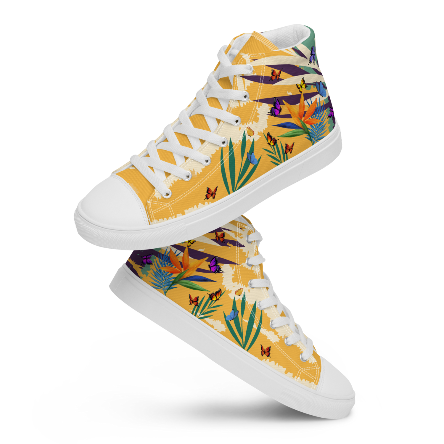 Women’s Custom Designer Butterfly High Top Canvas Shoes