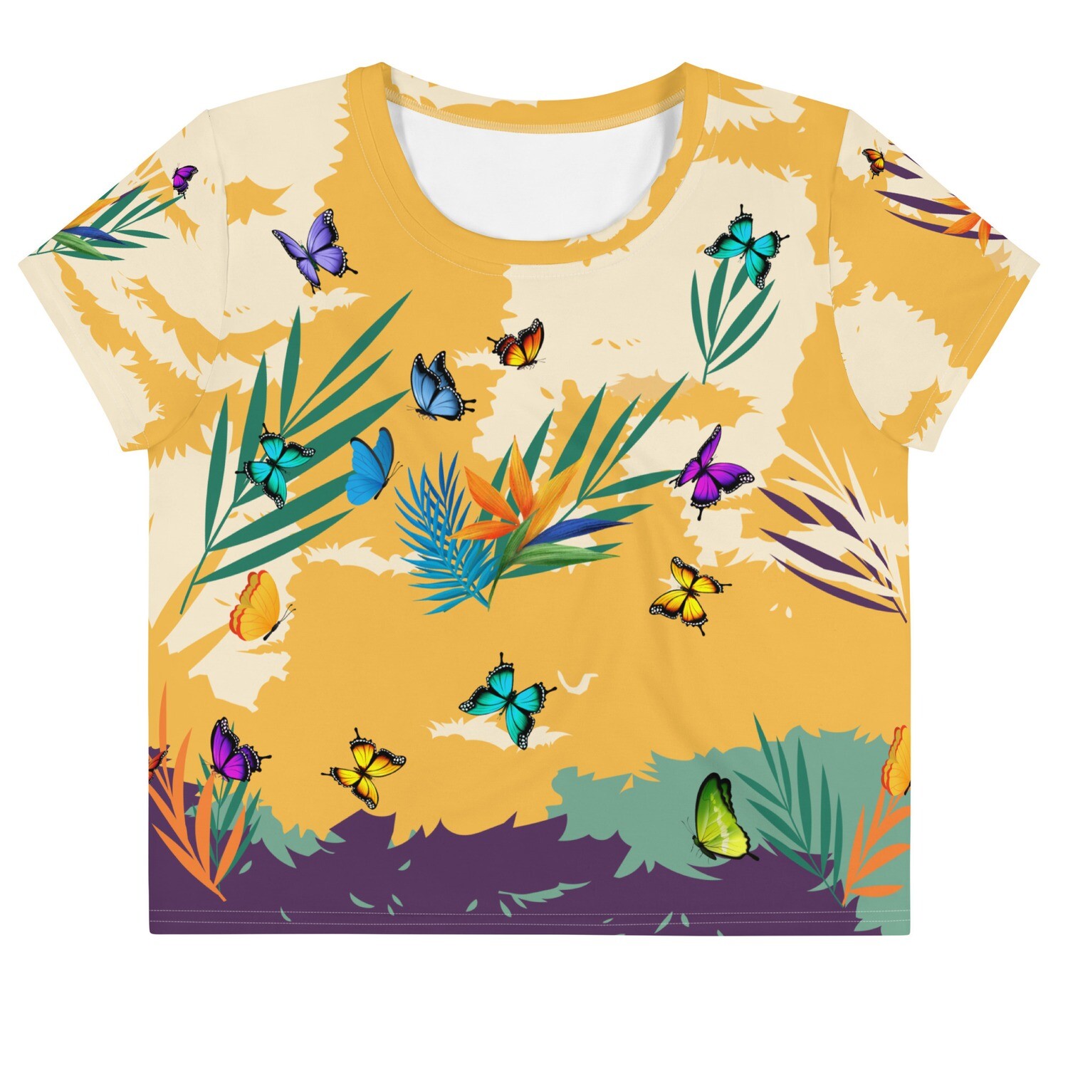 Custom Butterfly Crop Top Tee