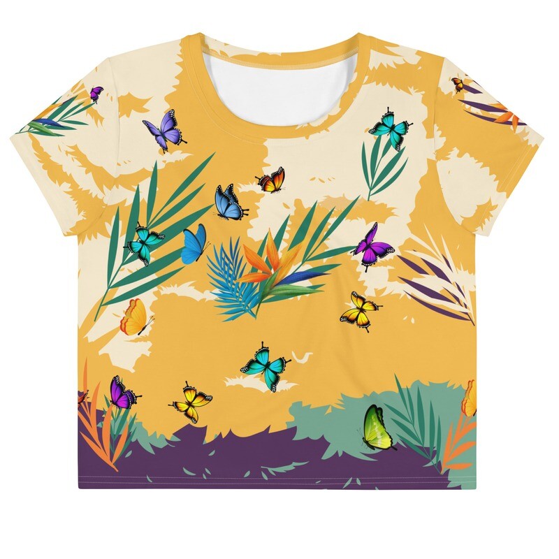 Custom Butterfly Crop Top Tee