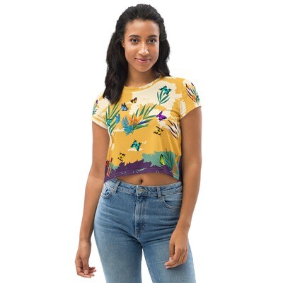 Custom Butterfly Crop Top Tee