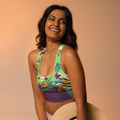 Custom Butterfly Longline Sports Bra