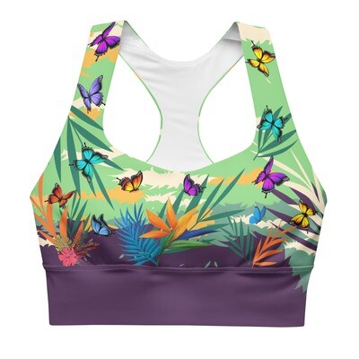 Custom Butterfly Longline Sports Bra
