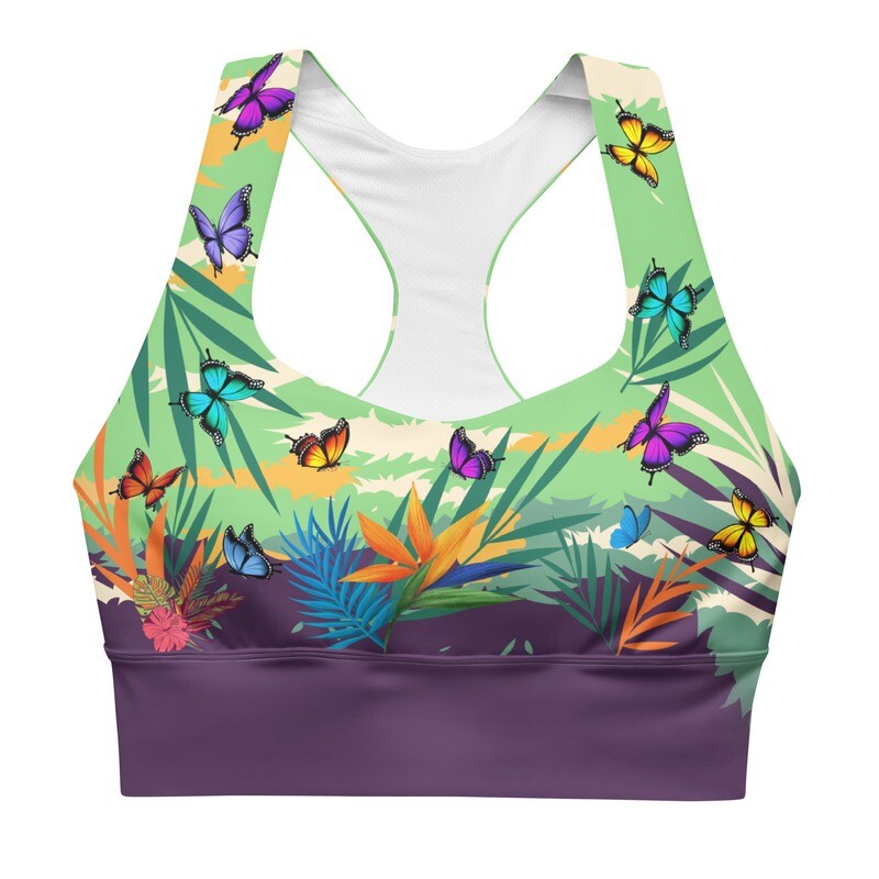 Custom Butterfly Longline Sports Bra