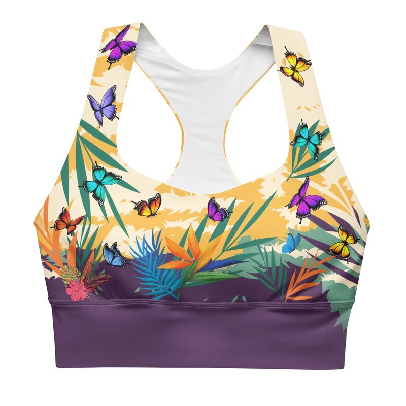 Custom Butterfly Longline Sports Bra