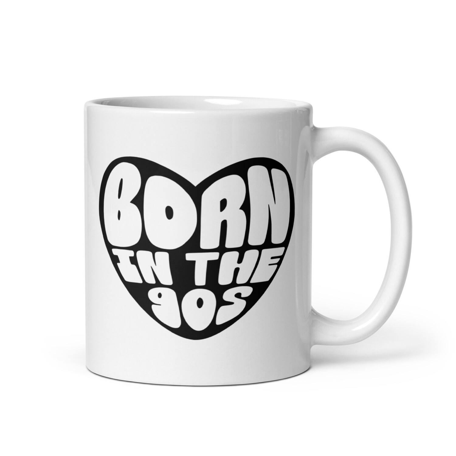 Born In The 90&#39;s White glossy mug