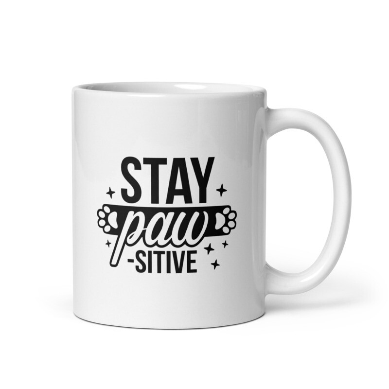 Stay Pawsitive Dog Theme Mug