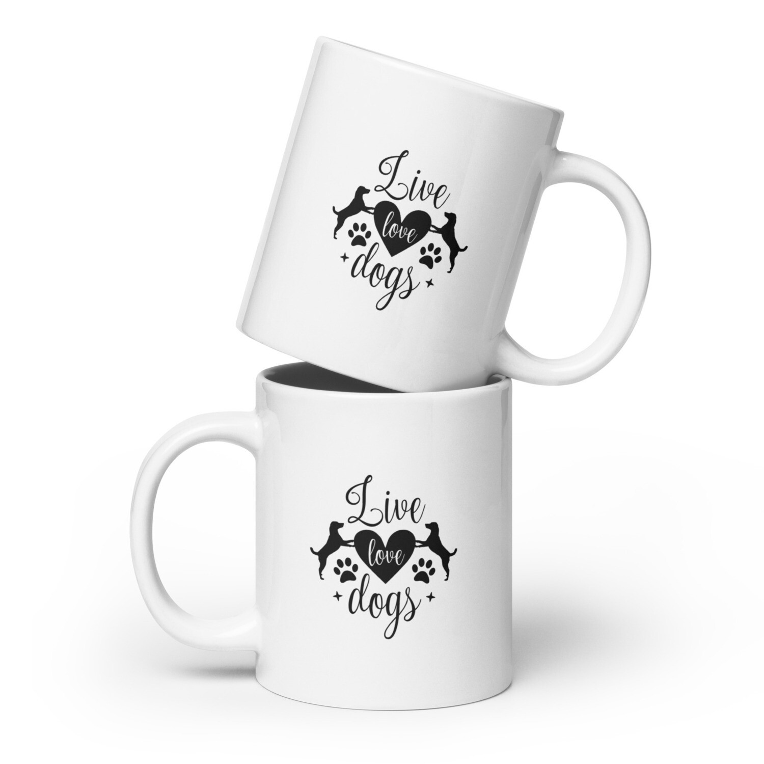 Live Love Dogs White Glossy Mug