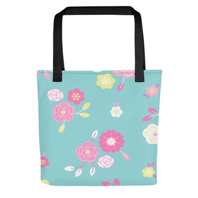 Floral Blue Tote bag