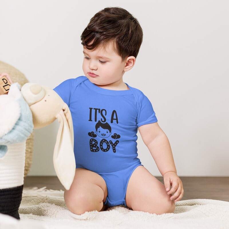 It&#39;s A Boy Baby Short Sleeve One Piece