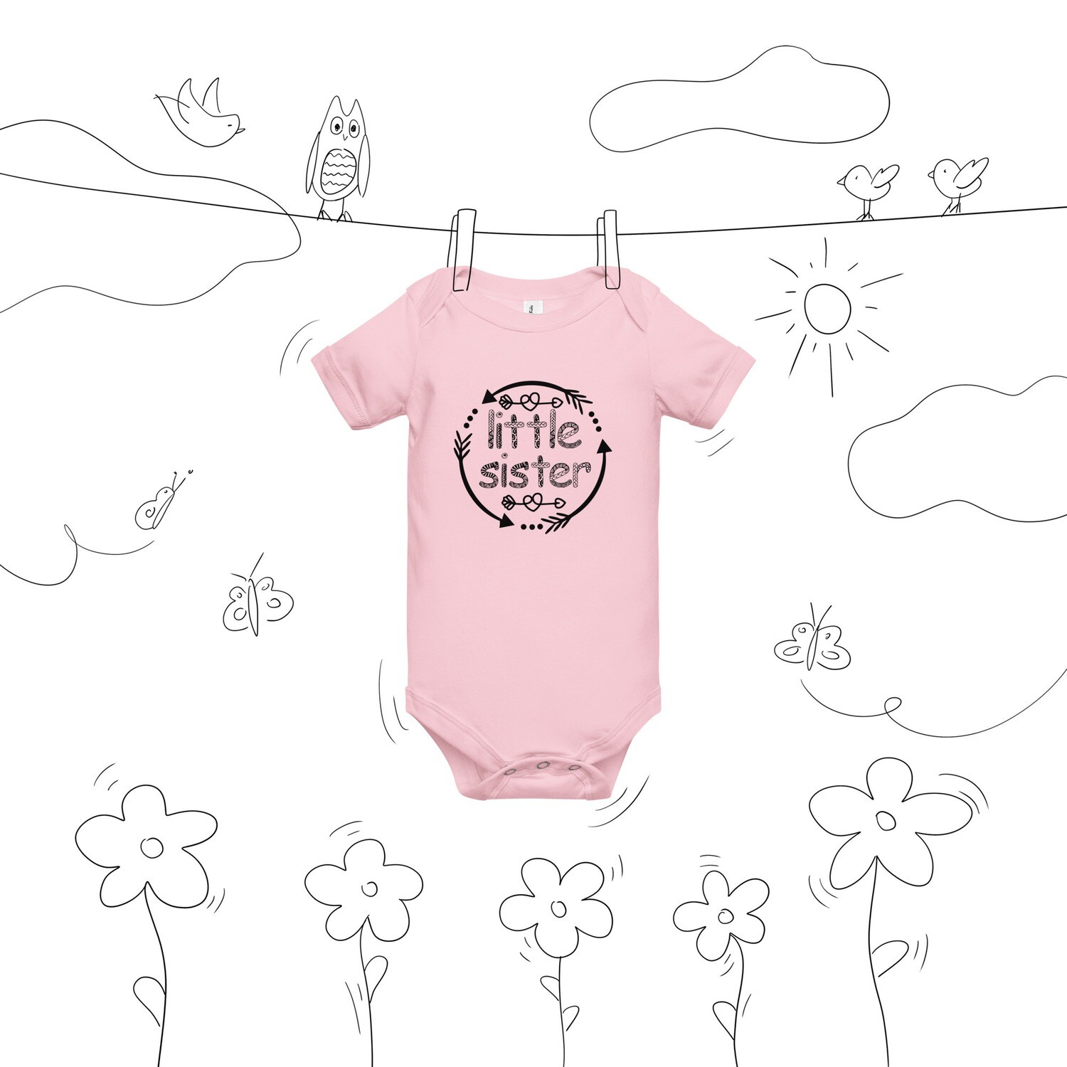 Little Sister Baby Short Sleeve One Piece