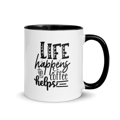 Life Happens Coffee Helps Mug with Color Inside