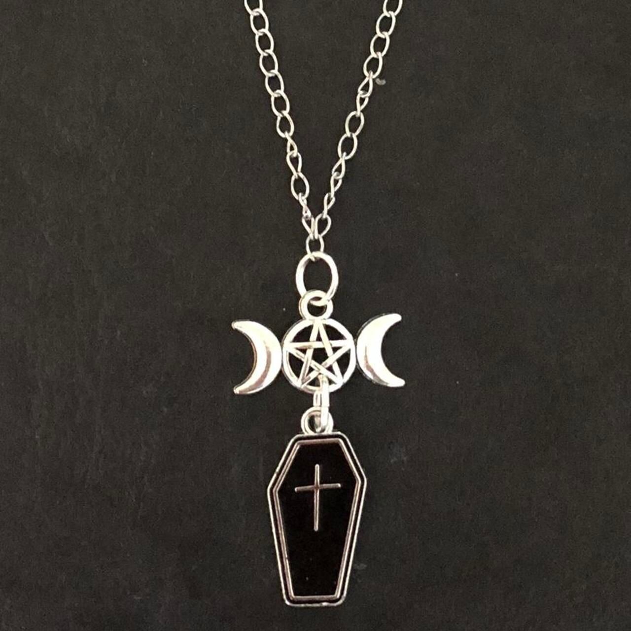 Coffin’s Pentagram Embrace Gothic Necklace