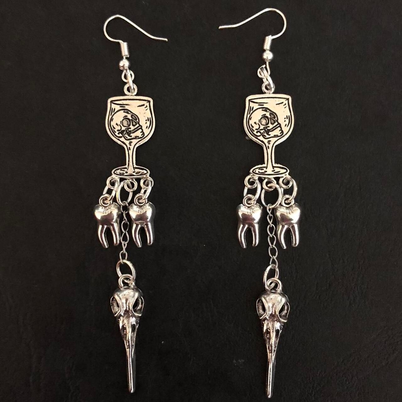 Crow’s Memento Gothic Earrings