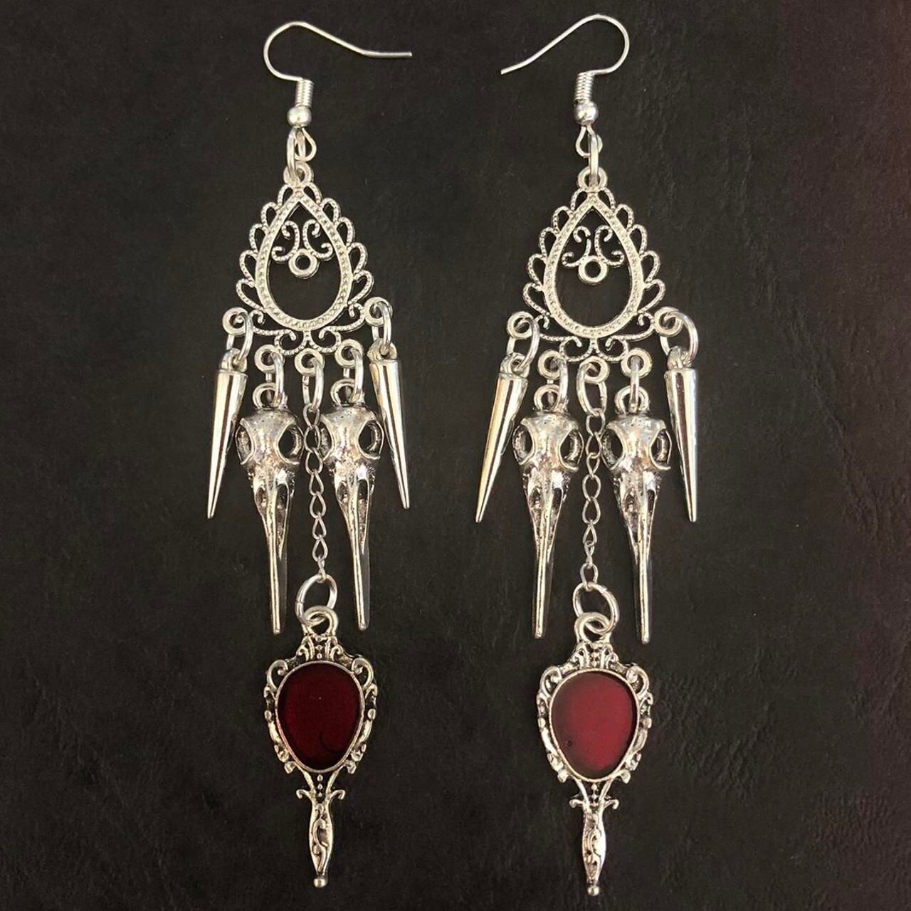 Raven's Gaze Gothic Earrings