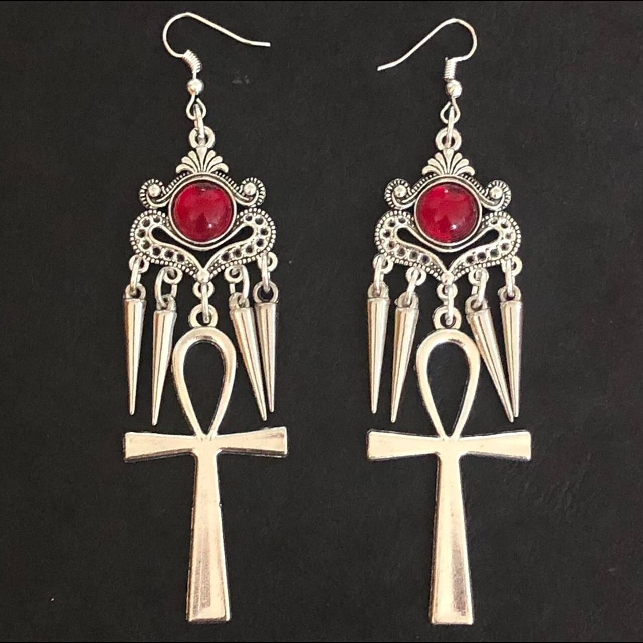 Ankh of Elegance Gothic Earrings