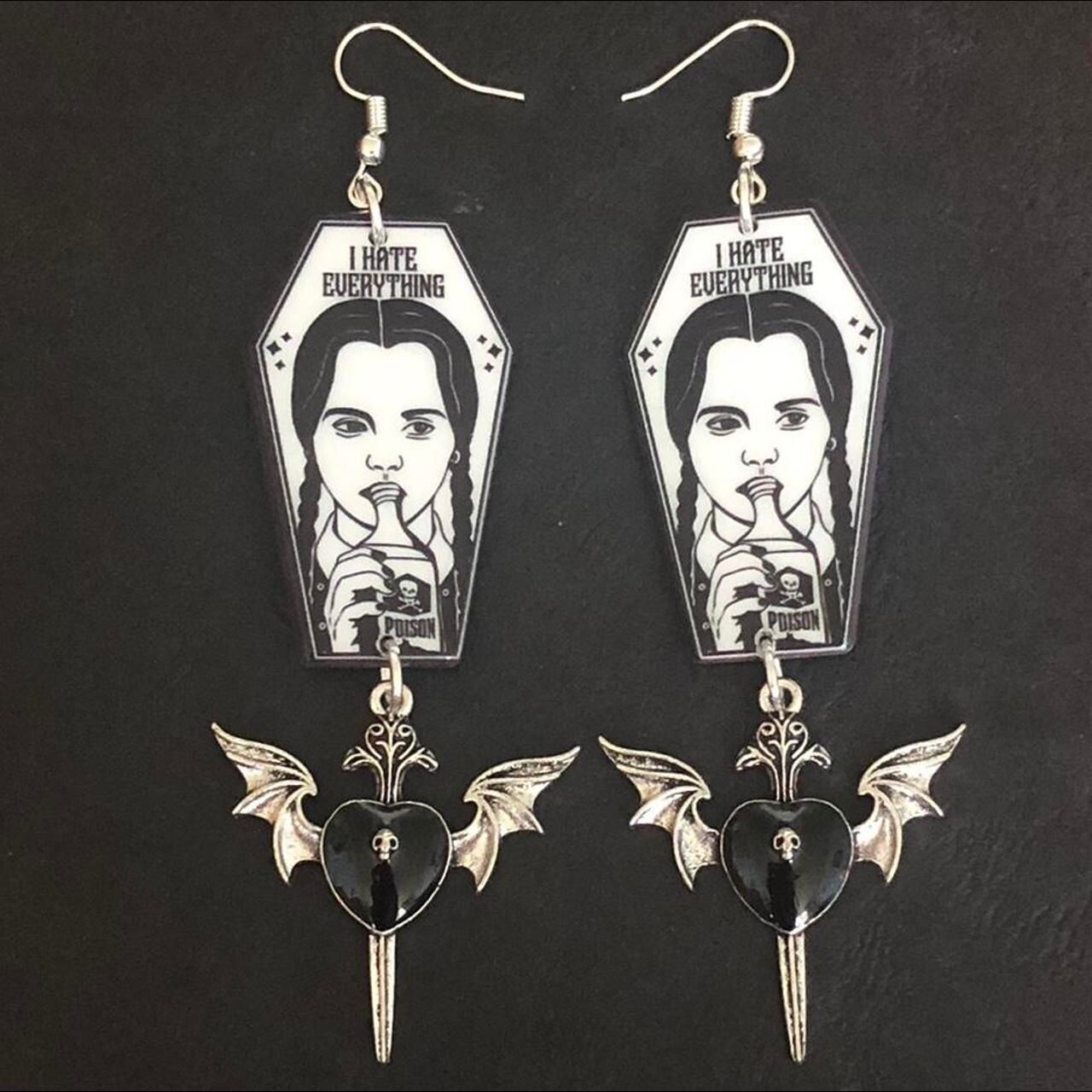 Poisoned Heart Gothic Earrings