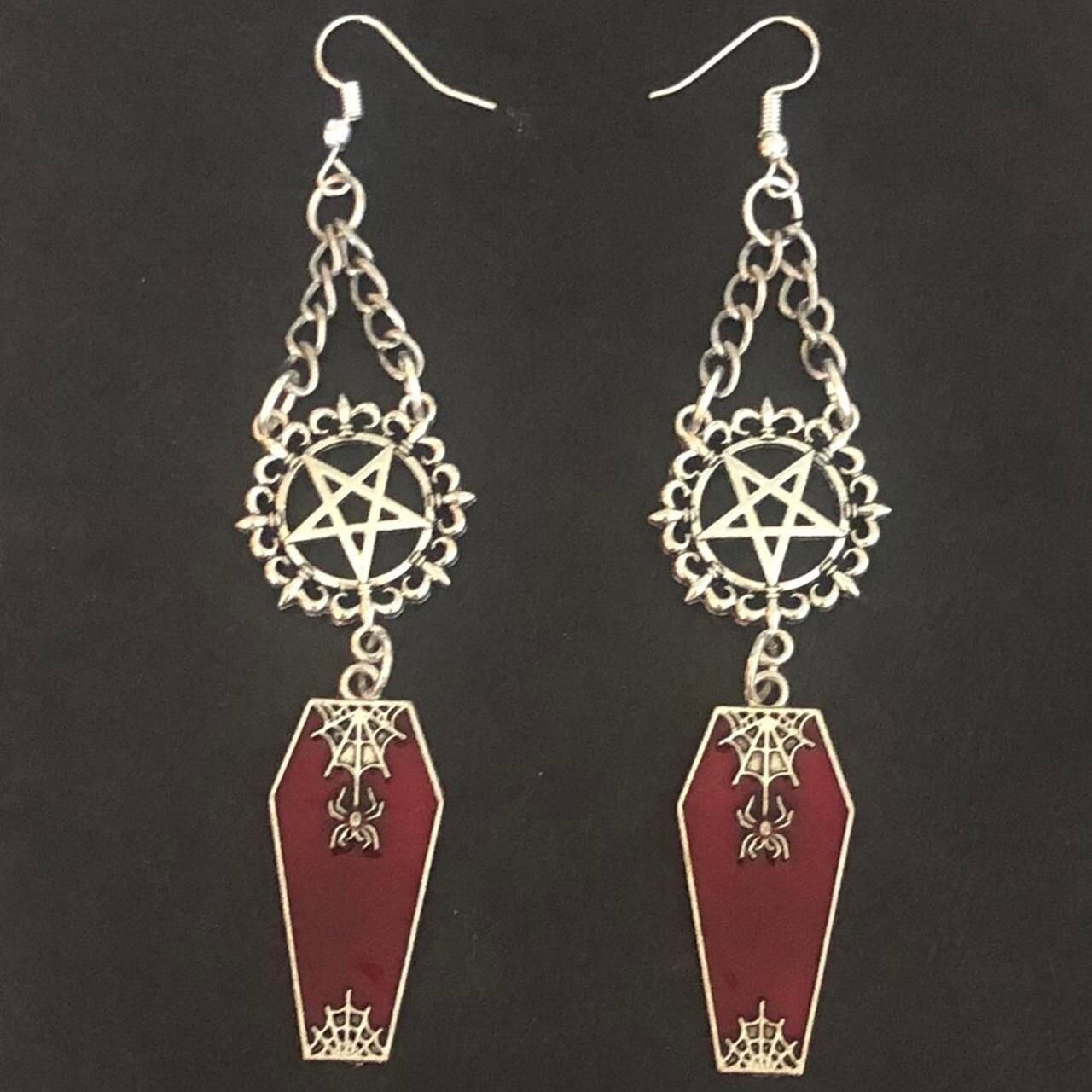 Pentagram of the Departed Gothic Earrings