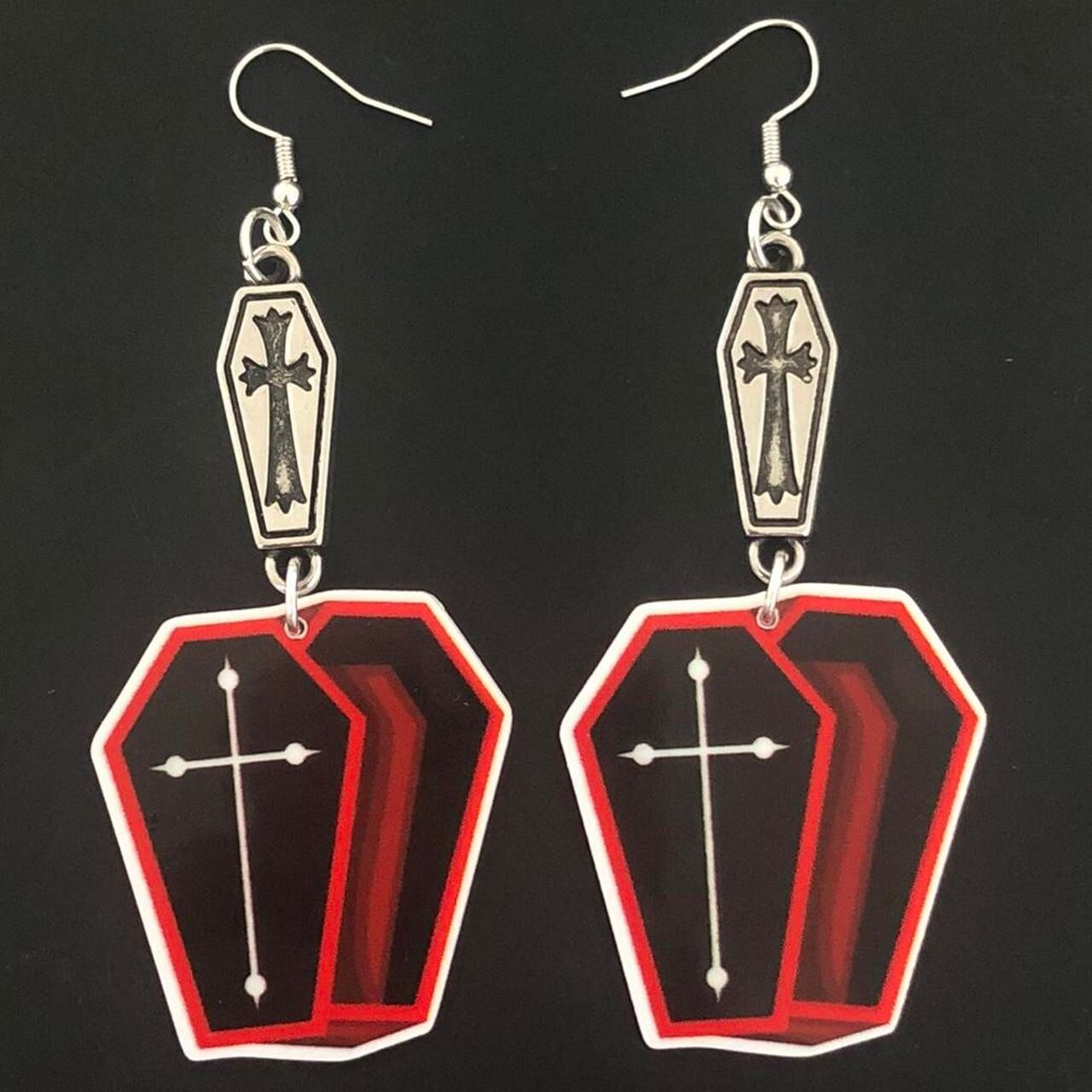 Cryptic Coffin Duet Gothic Earrings