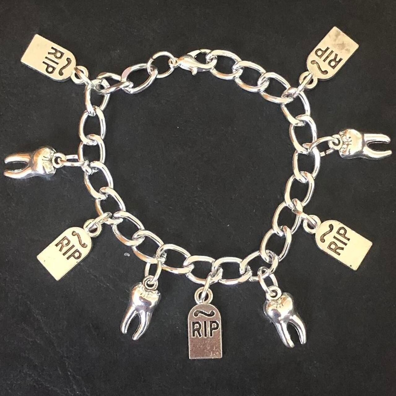 Cryptic Teeth And Gravestone Gothic Bracelet