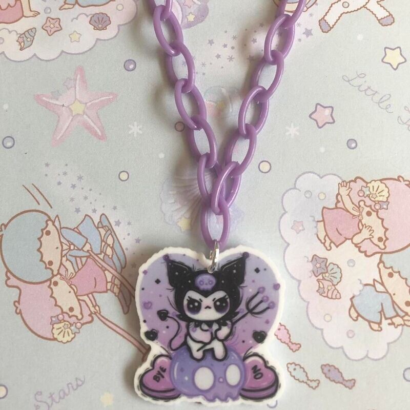 Kawaii Devilish Necklace (Purple)