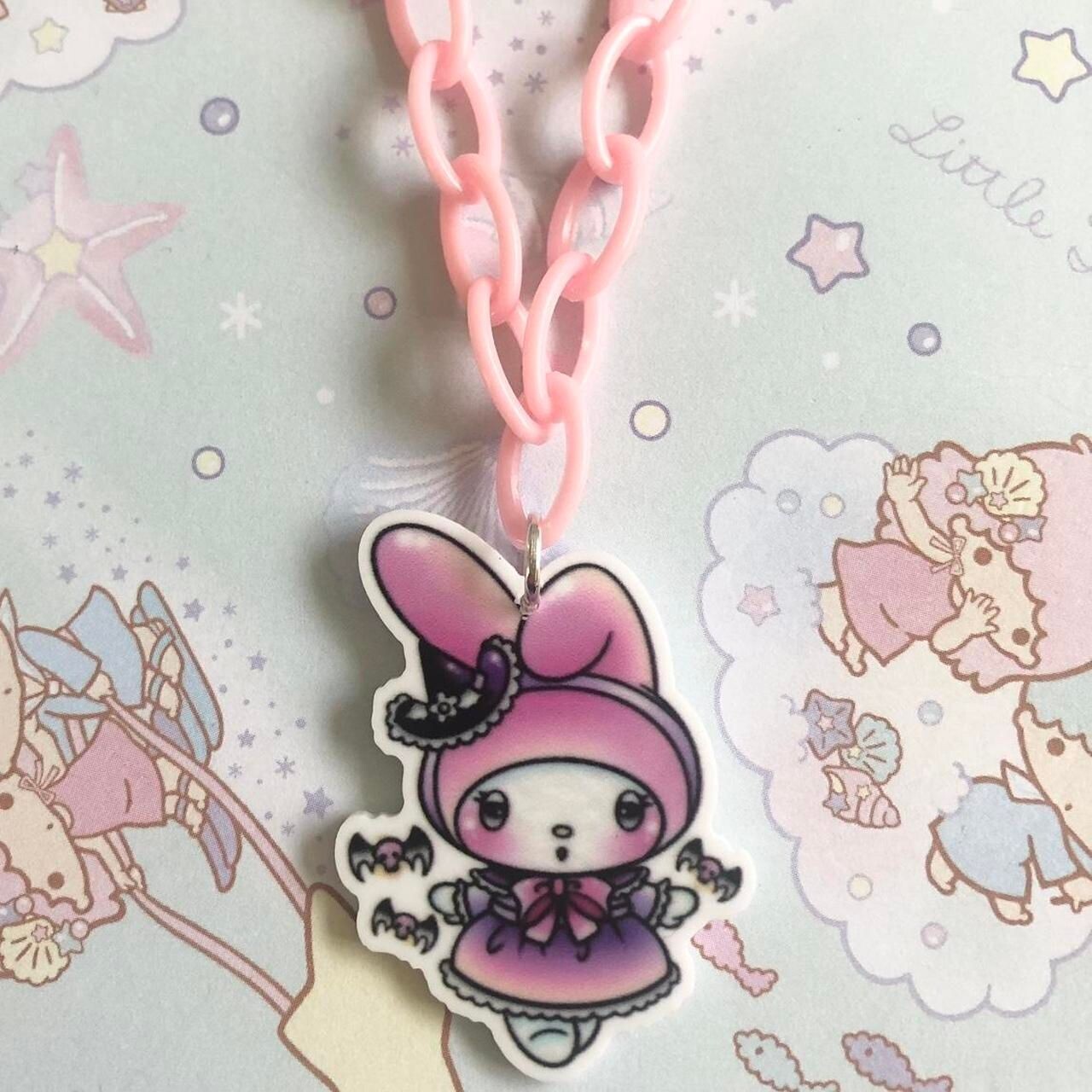 Kawaii Bats Necklace (Pink)