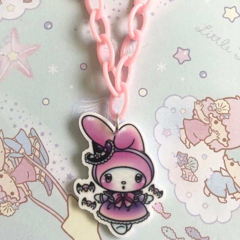 Kawaii Bats Necklace (Pink)