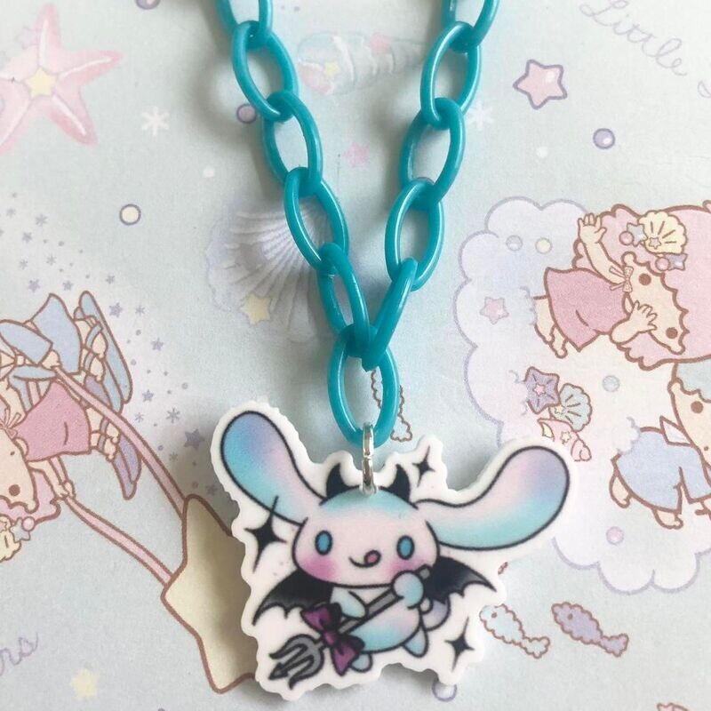 Kawaii Devil Necklace (Blue)