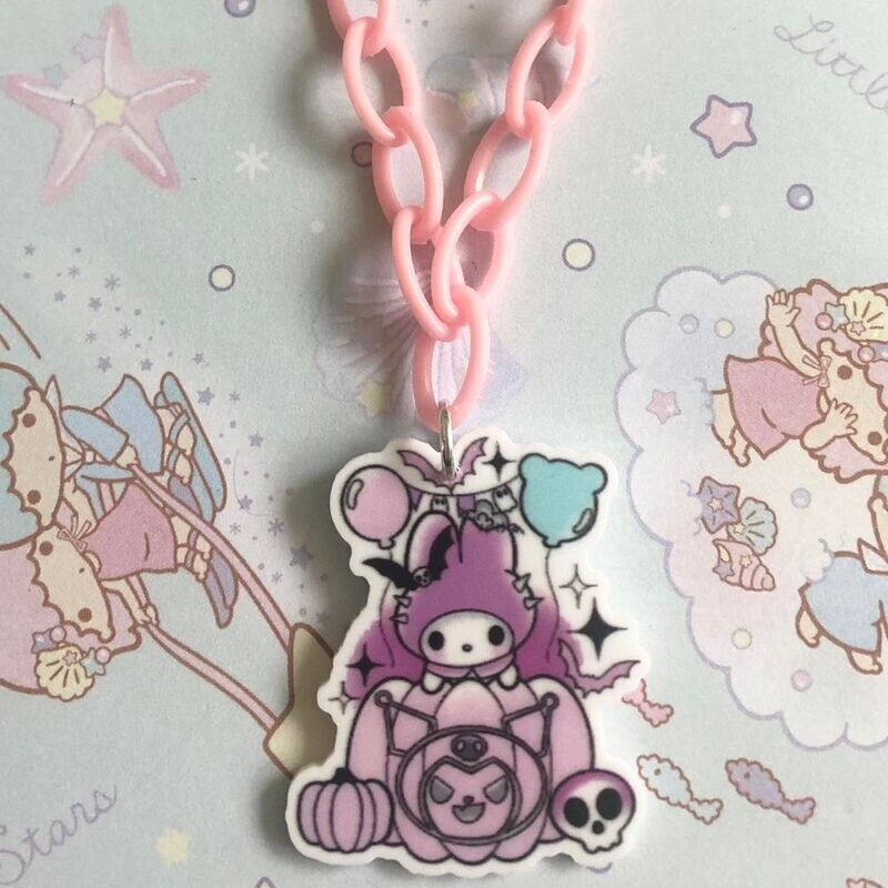 Kawaii Pumpkin Necklace (Pink)