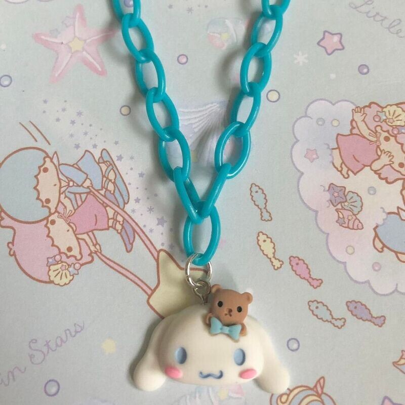 Kawaii Teddy Necklace (Blue)
