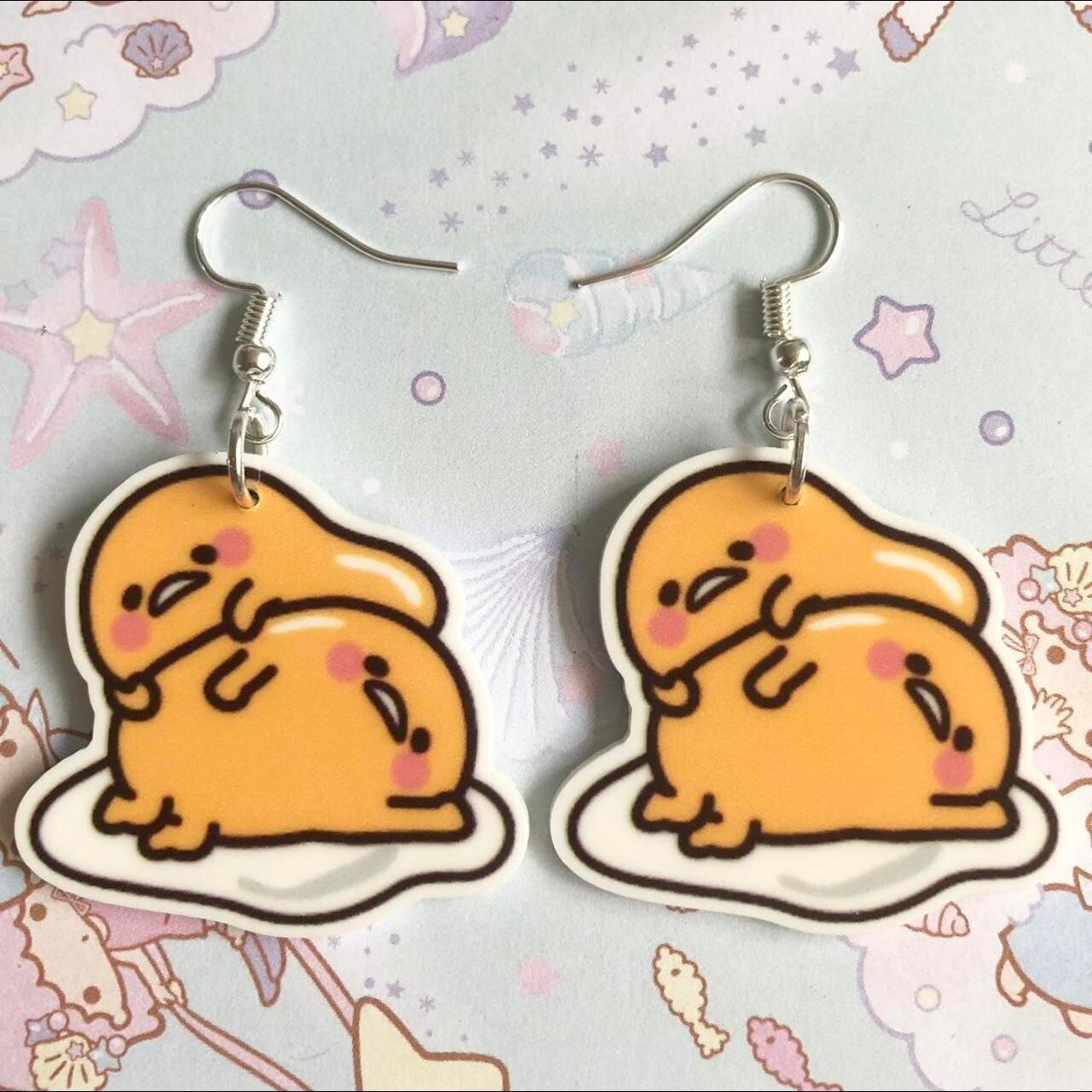 Kawaii Lazy Egg Earrings