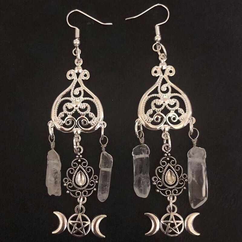 Pentagram Pizzazz Gothic Earrings