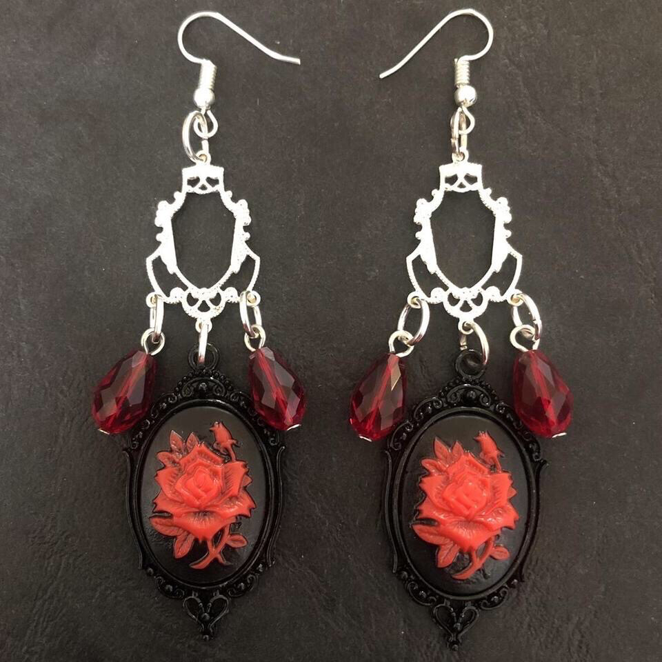 Rosy Romance Gothic Earrings