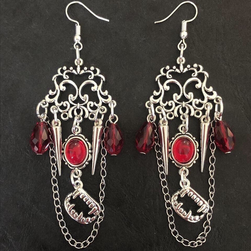 Love At First Bite Gothic Earrings