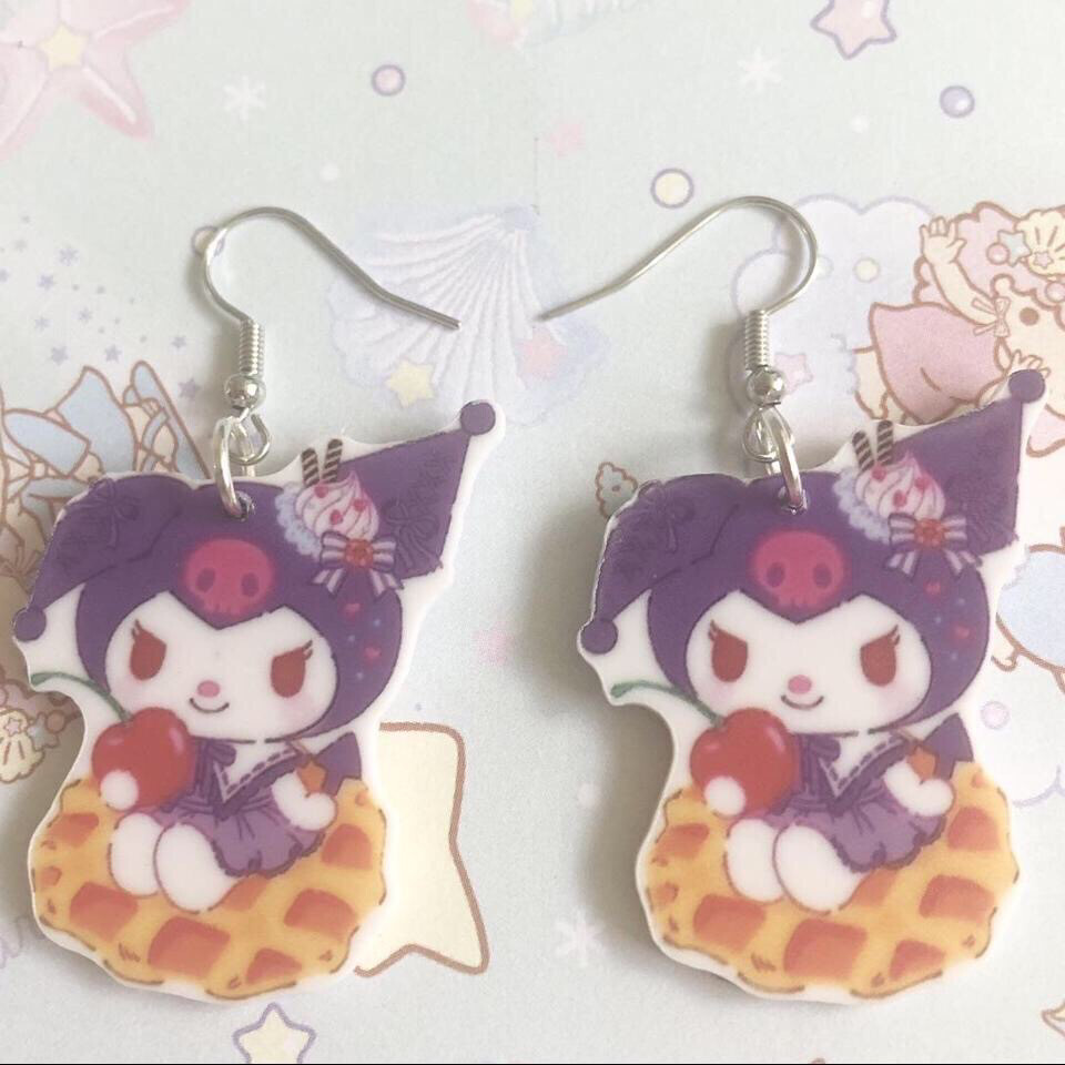 Kawaii Waffle Earrings