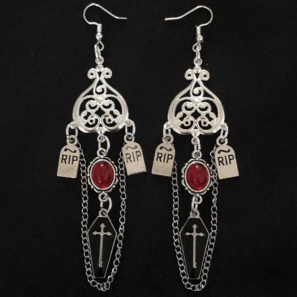 Cursed Coffin Creepers Gothic Earrings