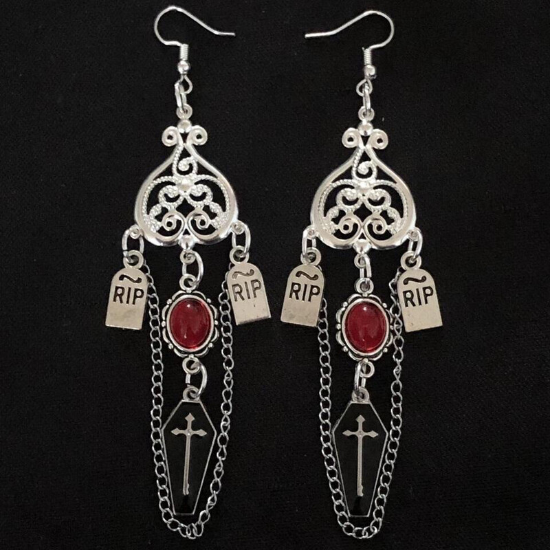 Cursed Coffin Creepers Gothic Earrings