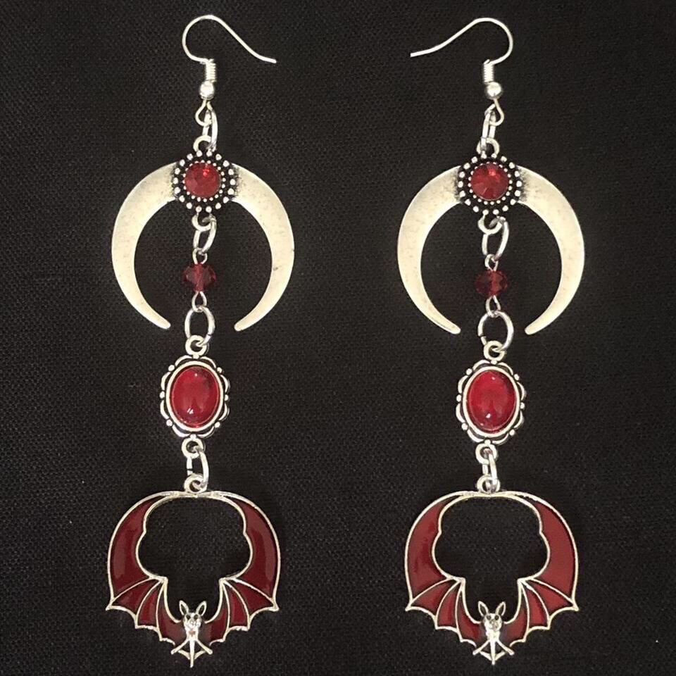 Blushing Bat Gothic Earrings
