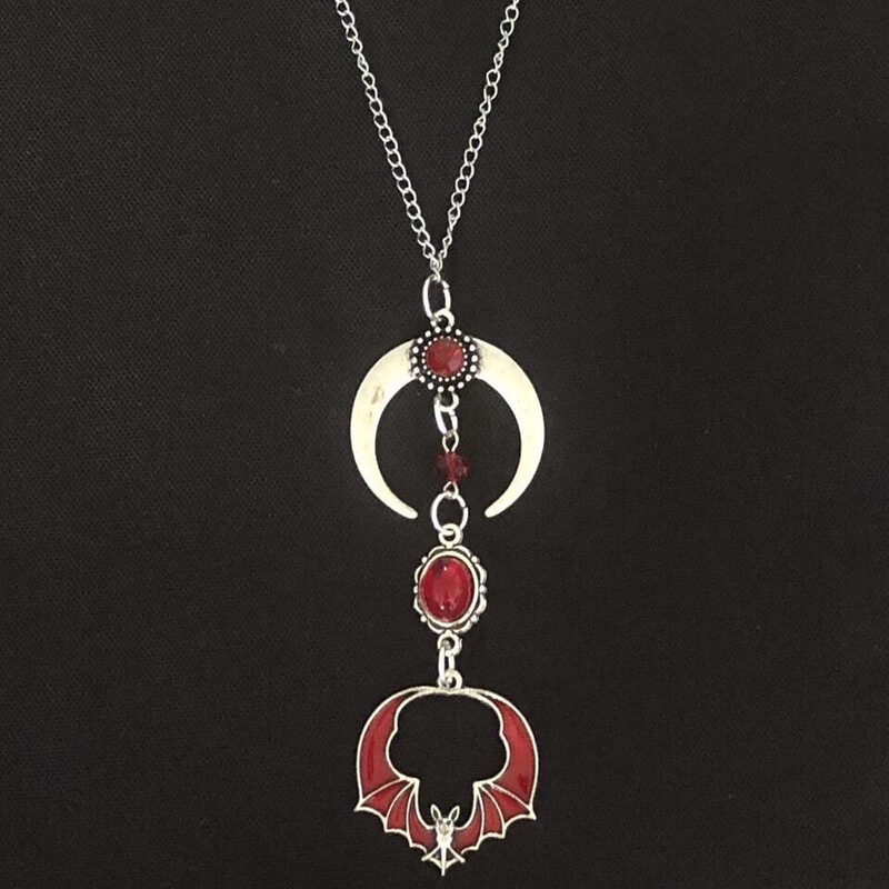Blushing Bat Gothic Necklace