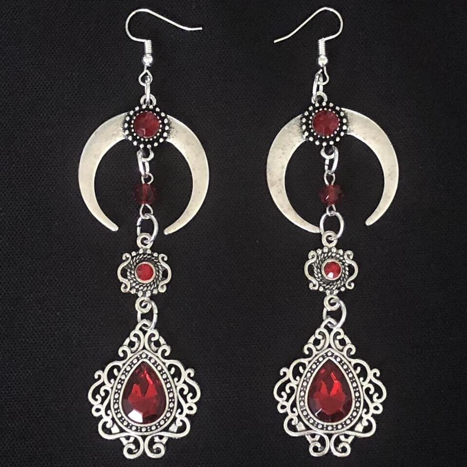 Crimson Horrors Gothic Earrings