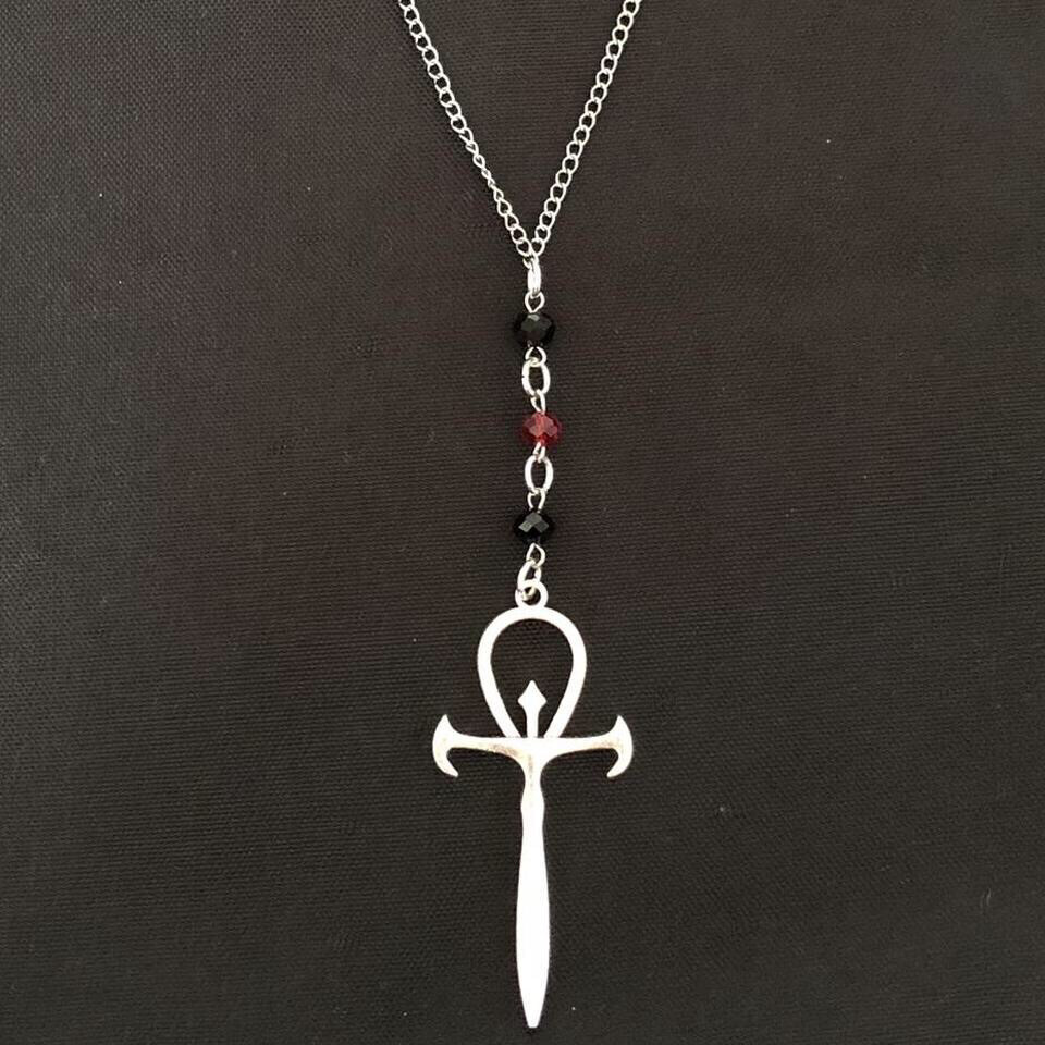 Beaded Buddies: Vampire Ankh Gothic Necklace
