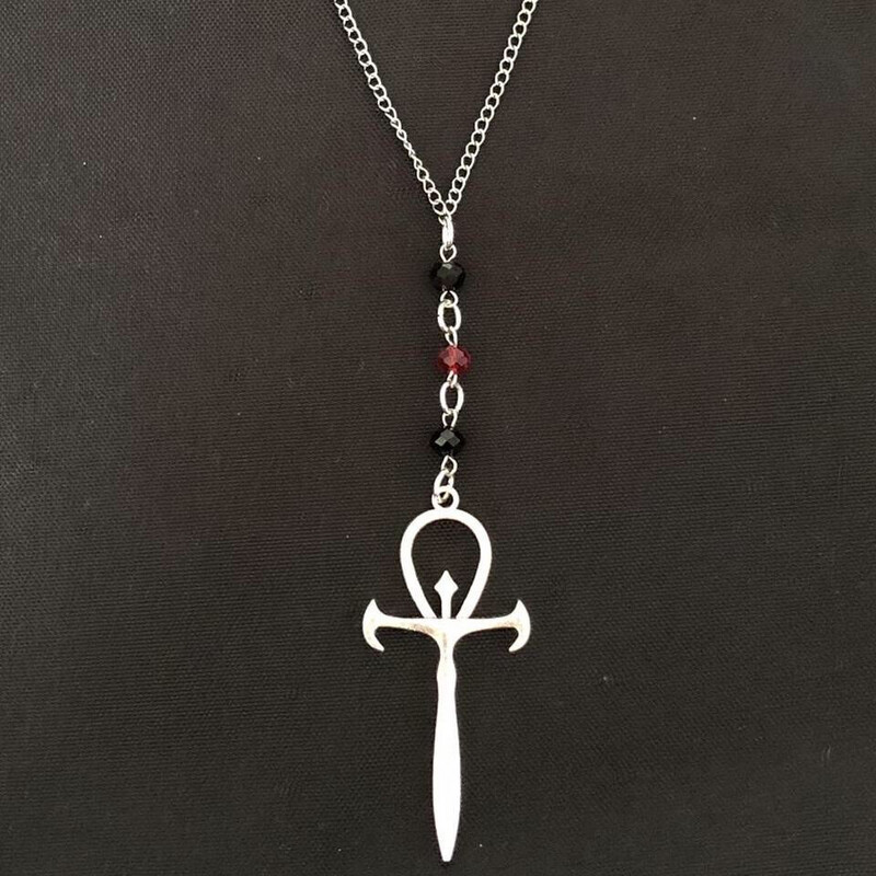 Beaded Buddies: Vampire Ankh Gothic Necklace