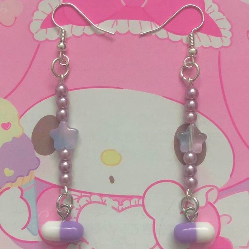 Take Ur Medz Kawaii Earrings (Purple)