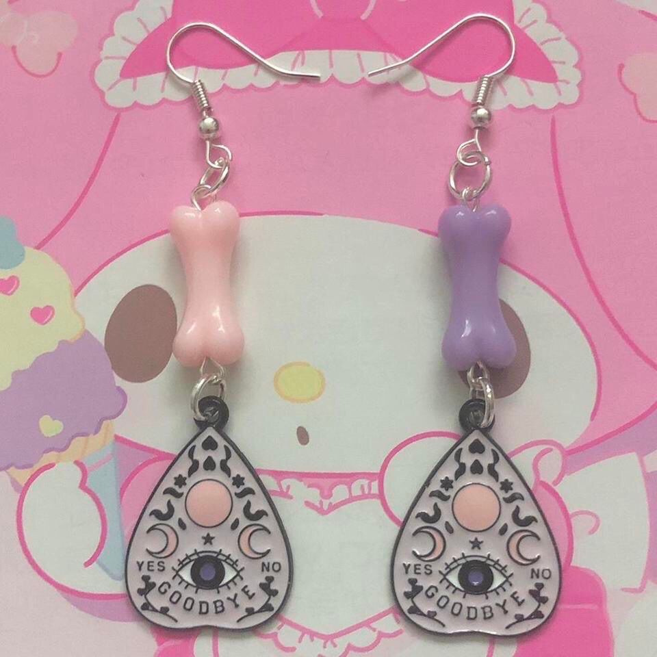 Bewitching Bones Pastel Ouija Kawaii Earrings