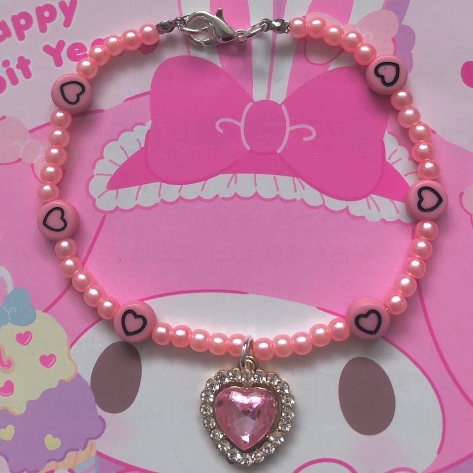Princess Pink Heart Kawaii Bracelet