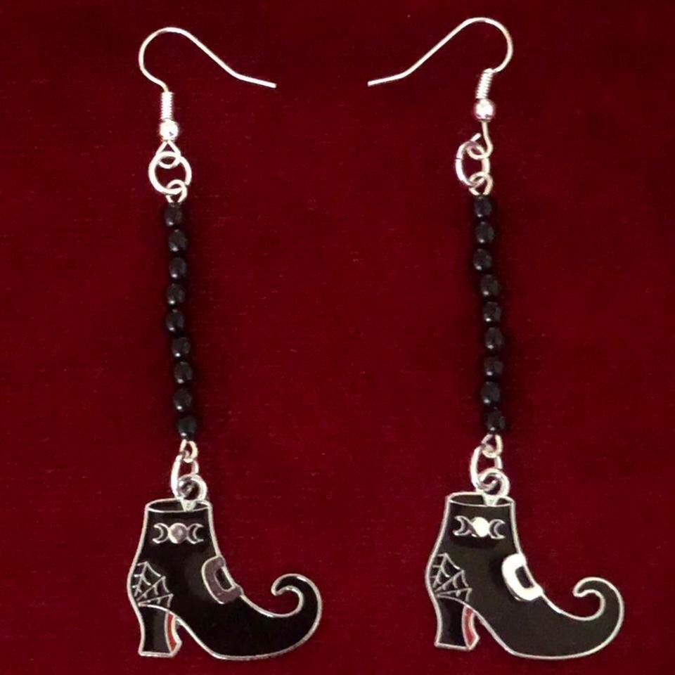 Witchy Boots Gothic Earrings