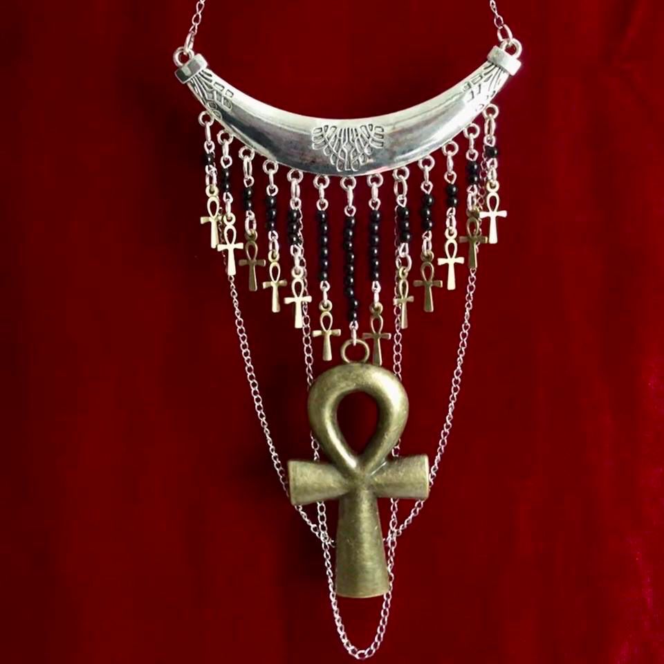 Egyptian Ankhs Galore Gothic Necklace (Bronze)