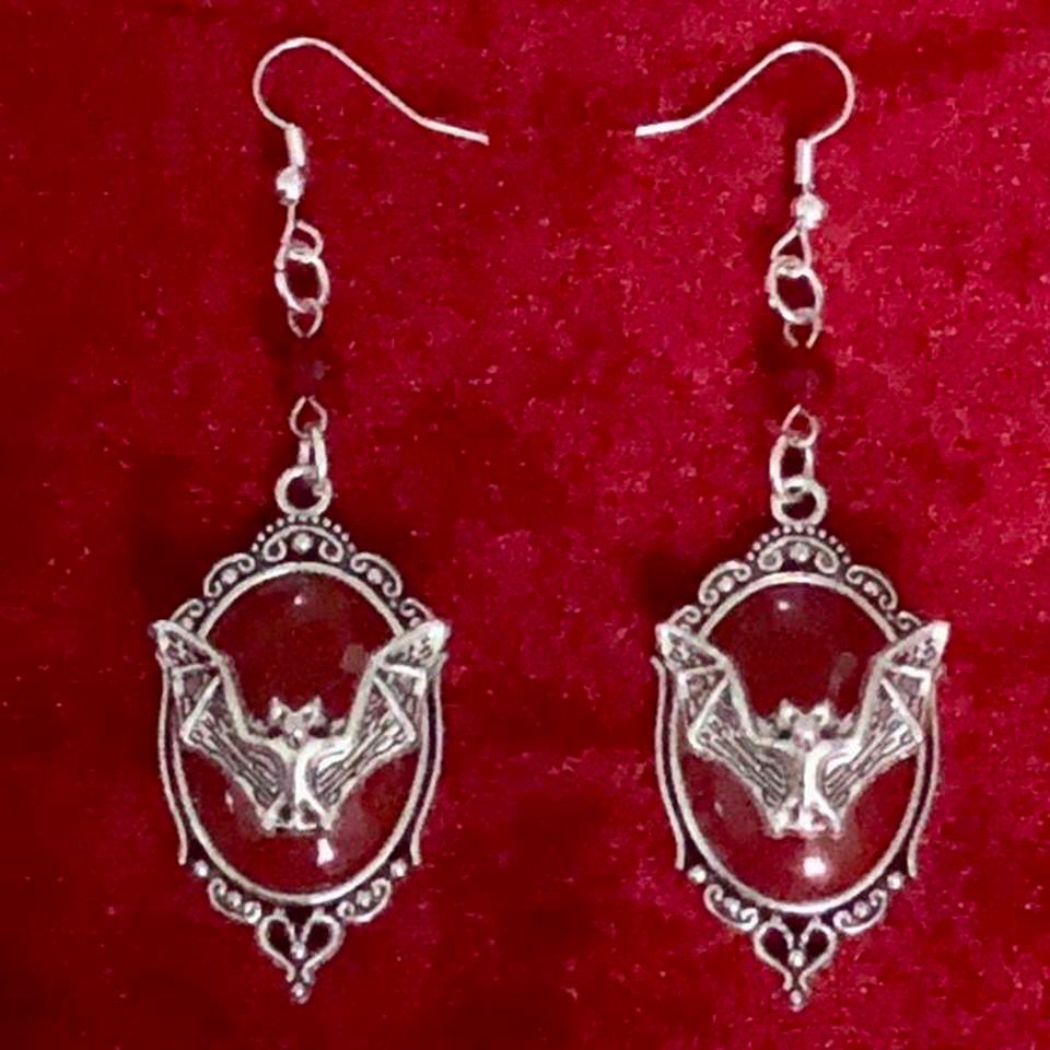 Crimson Flight Gothic Earrings