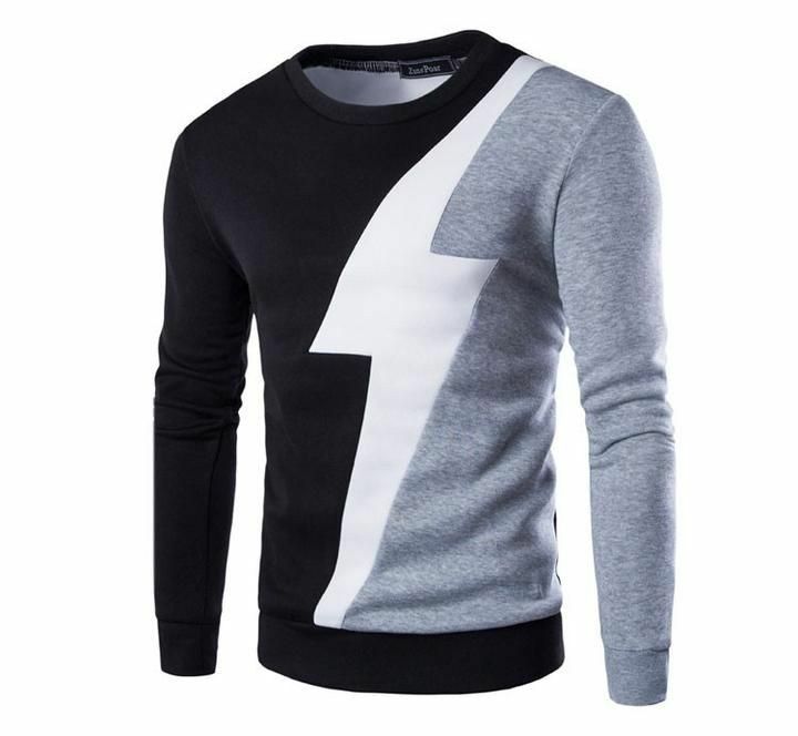 Suéter ⚡ combinado | negro / blanco / gris | Talla Small