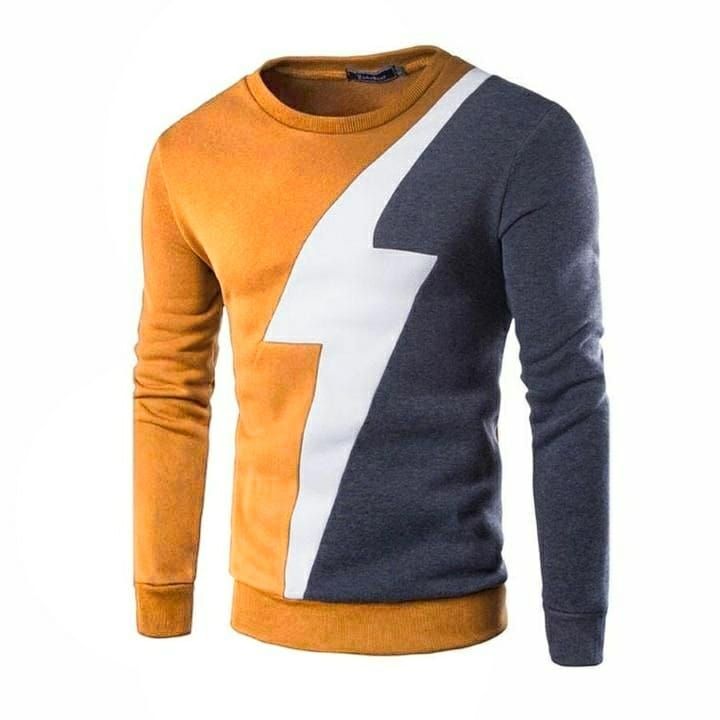Suéter ⚡ combinado | mostaza / blanco / gris | Tallas S M