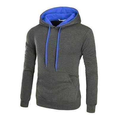 Sudadero liso con bolsas | gris oscuro/azul | S M L